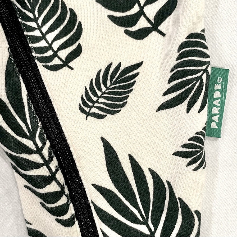 Parade Organics Romper Boys 3-6M Girls Tropical Palm Leaves Cotton Fall Spring - Picture 2 of 5